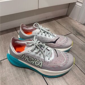 Hoka One One Women's Gray and Teal Athletic Shoes